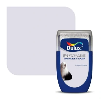 Image of Dulux Easycare Washable &amp; Tough Tester Paint, Violet White, 30 ml