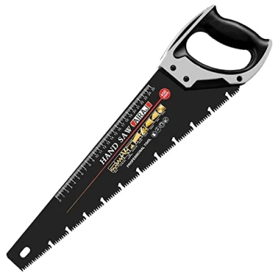 Image of AIRAJ 450MM Hand Saw, 8TPI Fine Cutting Heavy Duty Pruning Unique Ω Type Chip Flutes, Comfortable Non Slip Handle, Professional Saw for Garden Trimming