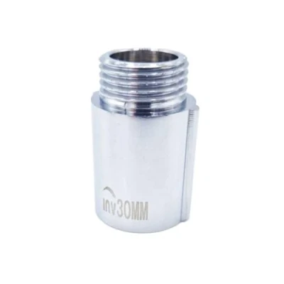 Image of 1/2&quot; BSP (15mm) Pipe Thread Extension Female x Male Chrome Brass 30mm Long