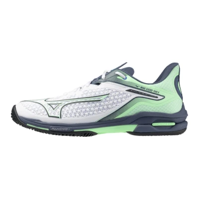 Image of Mizuno WAVE EXCEED TOUR 6 AC Tennis Shoes White/India Ink/Neo Mint Women/Men Size 10