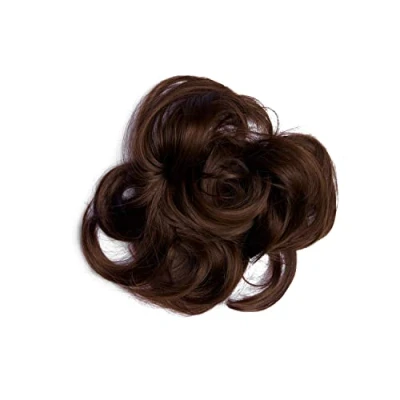 Image of Lullabellz Premium Hair Up Scrunchie Messy Bun, Choc Brown, 6 Inch Length