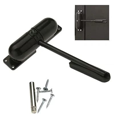 Image of Vogueing Tool Automatic Door Closers Heavy Duty Adjustable Spring Loaded Closer Surface Auto Mounted Hydraulic Fire Closer,Black