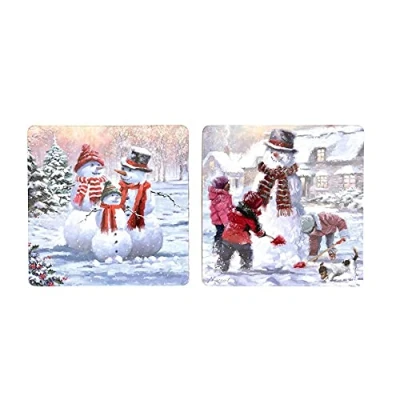 Image of WIDDOP RICHARD MACNEIL SET OF 4 COASTERS SNOWMAN FAMILY xm7882