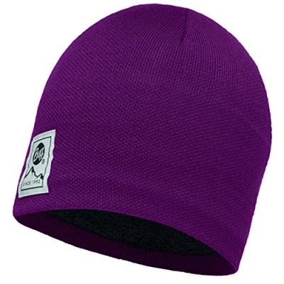 Image of Buff Unisex Solid Amaranth Purple Hat Knitted Purple, One Size