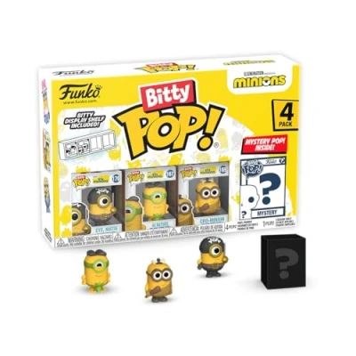 Image of Funko Bitty POP! Minions and A Surprise Mystery Mini Figure 0.9 Inch (2.2 Cm) 2 Collectable Stackable Display Shelf Included Gift Idea Party Bags Stocking Cake Topper