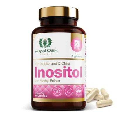 Image of Royal Oak Health Myo Inositol 2,200mg and D Chiro Capsules with Folate PCOS &amp; Ovulation Support (120 Capsules)