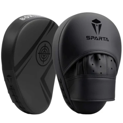 Image of Focus Pads Boxing Mitts Curved Hook and Jab Target Hand Great for MMA, Kickboxing, Martial Arts, Muay Thai, Karate Training Padded Punching, Coaching Strike Shield (Black )