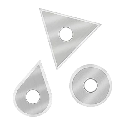 Image of MANUFORE 3pcs Carbide Paint Scraper Blades Tungsten Steel Round, Triangular and Drop Shaped for Removing Paint, Glue, Grout