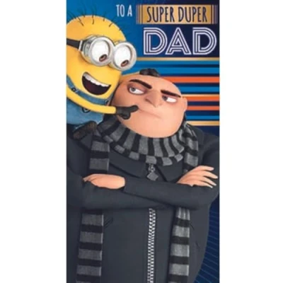 Image of DESPICABLE ME Official Dad Birthday Card, Minion Card for Dad, Climate Pledge Friendly Recyclable Officially Licensed
