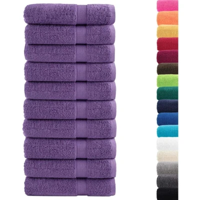 Image of vidaXL Premium Hand Towels SOLUND 10 pcs Purple 50x100 cm 600 gsm