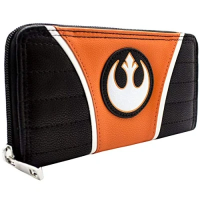 Image of The Empire Strikes Back Star Wars Rebel Alliance&#039;s Starfighter Corps Emblem Purse Clutch Coin Pocket &amp; Card Holder, Orange