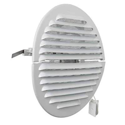 Image of Ventilation GABDF160R Grille Round Folding Aluminum Painted White with Insect net Diameter 175 mm