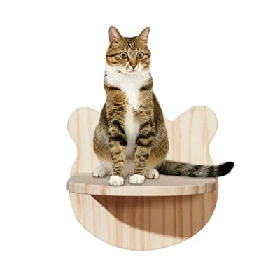 Image of Cat Shelf Climbing Wall Mounted, Ladder Stairs, Shelf, Shelves And Perches For Wall, Thick Solid Wood Hanging Shelves, Indoor Furniture