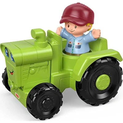 Image of Fisher Price Little People Vehicle and Figure Farmer Green Tractor