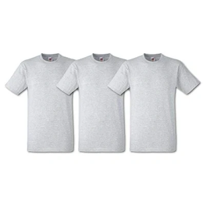 Image of Fruit of the Loom Men&#039;s Heavy T Shirt, Heather Grey, S UK