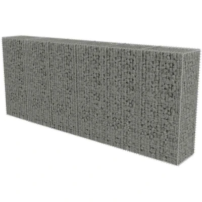 Image of vidaXL Gabion Wall with Covers Galvanised Steel 300x50x150 cm