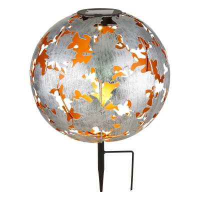 Image of Globo LED solar light 36749S globe Ø 27 cm, silver, ground spike
