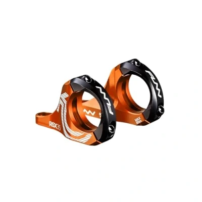 Image of Funn RSX Mountain Bike Direct Mount Stem with 35mm Bar Clamp, 2 Pieces Lightweight Split Design for Dual Crown Forks, Adjustable Extension 45 50mm 30mm Rise (Orange)