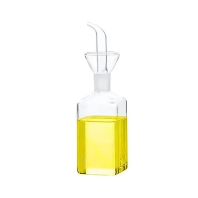 Image of Lanhope Oil Bottle Glass Olive Dispenser Cooking Vinegar Measuring With Spout for Kitchen and BBQ (250ml/8.54oz)