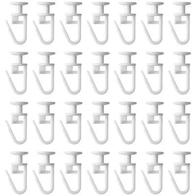 Image of Graplan Curtain Hooks Plastic 100 Pcs Track Glider 11 mm Rail Gliders for Window Door Shower Curtains