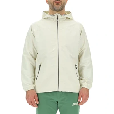 Image of JEEP O102712 M504 J MAN LIGHT HOODED WIND JACKET Outline Back Print J23S Almond/Rifle Green XL