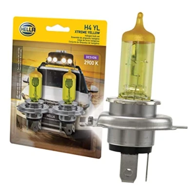Image of HELLA H4 YL Xtreme Yellow Bulb (12V 60/55W), 2 Pack