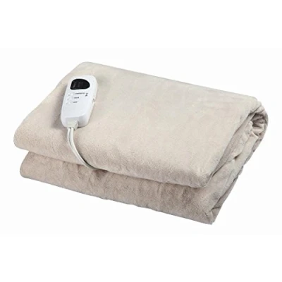 Image of Electric Heated Throw Over Blanket Soft Fleece Washable Polyester Warm Mattress
