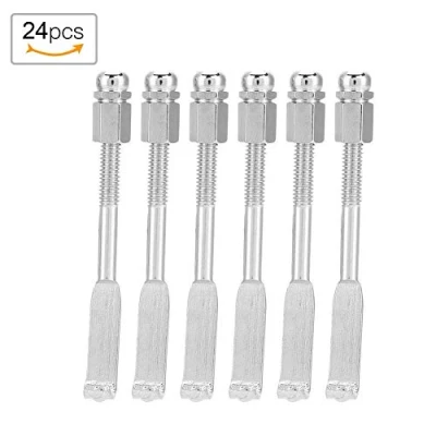 Image of Dilwe 24 Pcs Banjo Hooks, 5.4 6.4cm Length Adjustable Hooks Guitar Hook Holder Flat Parts Accessories(Silver) Other String Instrument Accessories
