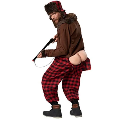 Image of dressforfun 900425 Men&#039;s Costume Hillbilly with a Surprise, Outfit Fake Butt Cheeks (XXL No. 302089)