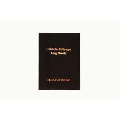 Image of Exacompta Ref T43Z Guildhall&#039; Vehicle Mileage Log Book (60 Pages) 149 x 104mm in Size, 14 Entries Per Page, Pre Printed Pages Black Vinyl Cover