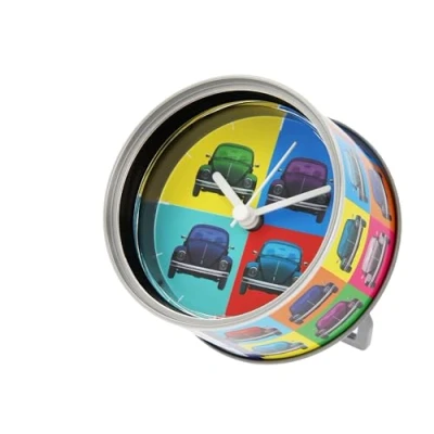 Image of BRISA VW Collection Volkswagen Table Clock, Magnet MyClock also customizable, Photo Gift in Beetle Bug Design (Beetle fronts/Multicolor)