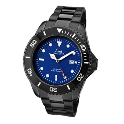 Image of Limit Men&#039;s Quartz Watch with Blue Dial Analogue Display and Black Bracelet 5518.01