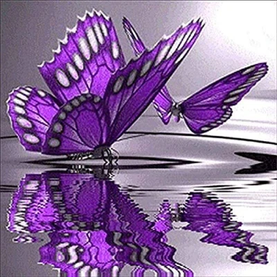 Image of Awesocrafts Cross Stitch Stamped Kits Purple Butterfly Water Reflection Easy Patterns Stitching Embroidery Needlework Kit Supplies (Butterfly)