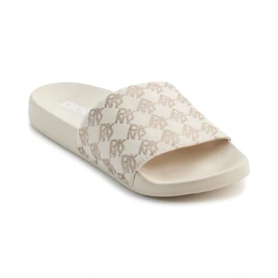 Image of DKNY Zella Pool slides, Women&#039;s, Size: 4.5, Bone Textile