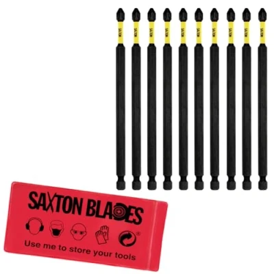 Image of 10 x Saxton PZ2 152mm Long Magnetic Impact Duty Pozi Drive Screwdriver Drill Driver Bits for Dewalt Milwaukee Bosch Makita etc