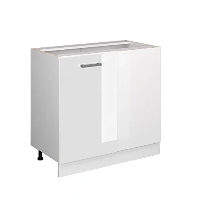 Image of Vicco Corner cabinet Raul, White High Gloss/White, 86 cm without worktop