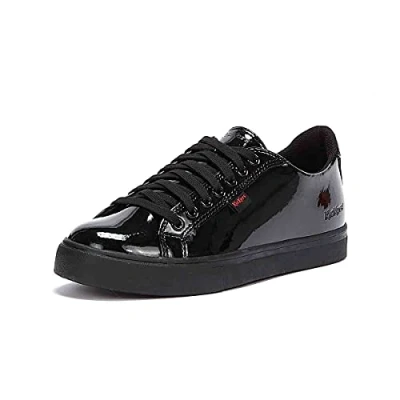 Image of Kickers Youth Girl&#039;s Tovni Lacer Trainer School Uniform Shoe, Patent Black, 6 UK