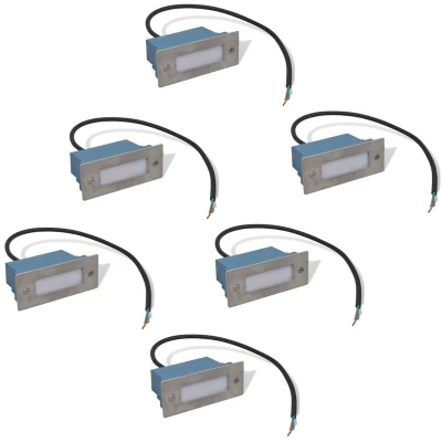 Image of vidaXL LED Recessed Stair Lights 6 pcs 44x111x56 mm