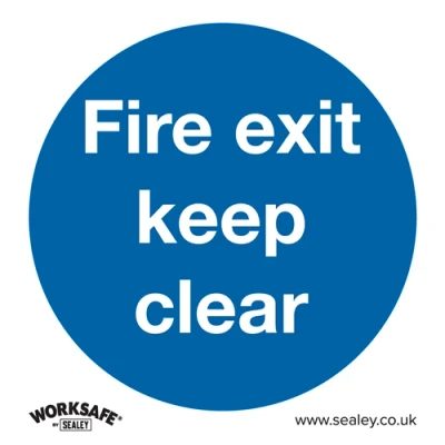 Image of Worksafe Mandatory Safety Sign Fire Exit Keep Clear Self Adhesive Vinyl