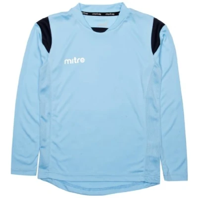 Image of Mitre Motion Unisex Child Football Shirt Sky Blue/Navy, M Yth 28&quot; 30&quot; inch