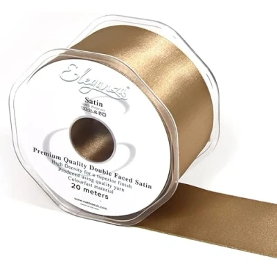 Image of Eleganza Double Faced Satin 50mm x 20m Mocha No.09