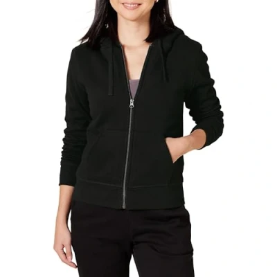 Image of Amazon Essentials Women&#039;s Sherpa Lined Fleece Full zip Hooded Jacket (Available in Plus Sizes), Black, 5XL