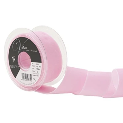Image of Berisfords Velvet Ribbon, Baby Pink, 10.2 x 4.5 cm