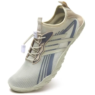 Image of Beach Swim Water Shoes Mens Womens Unisex Barefoot Swimming Quick Dry Summer(D Beige, 5UK)