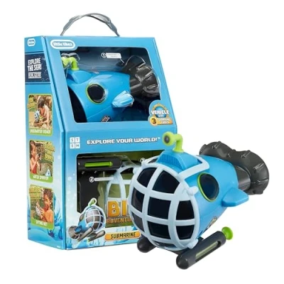 Image of Little Tikes Big Adventures Submarine STEM Toy Includes Water Vehicle with Underwater Viewer, Sprayer, and Sifting Net Great for Kids Ages 3+
