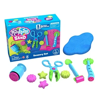 Image of Learning Resources Playfoam Sand Sensory Set, Play Toy with 3 Colours and 5 Tools, For Squishing, Mixing &amp; Moulding, Preschoolers Toddlers Classroom, Gifts Kids Boys Girls Ages 3+