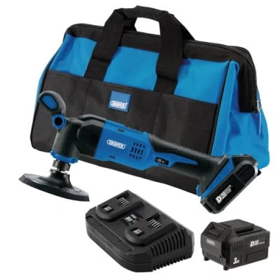 Image of Draper D20 20V Dual Action Polisher Kit, 125mm, 2 x 3.0Ah Batteries, 1 Fast Charger