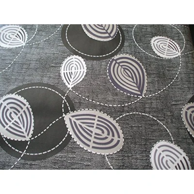 Image of Karina Home Detroit Charcoal PVC Wipe Clean Tablecloth 137cm x 250cm
