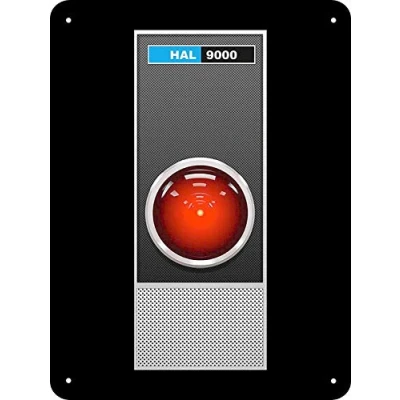 Image of Metal Tin Sign For HAL 9000 of 2001 Space Odyssey Reproduction 8 x 12 Inches