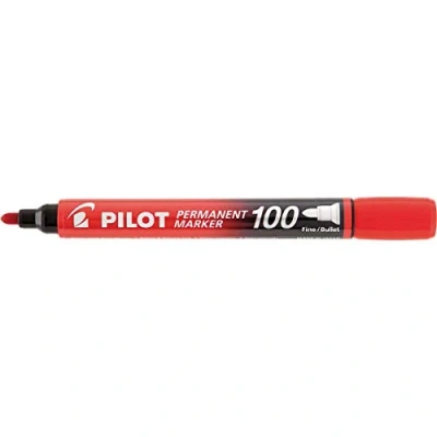 Image of Pilot SCA 100 R Pack of 12 Permanent Markers with Conical Tip, Red